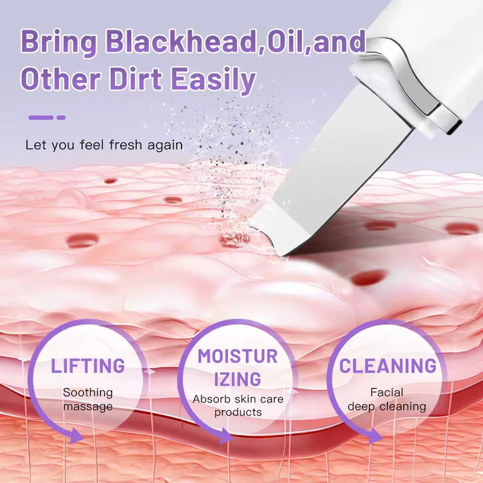 Ultrasonic Skin Scrubber – Deep Facial Cleansing & Lifting Tool