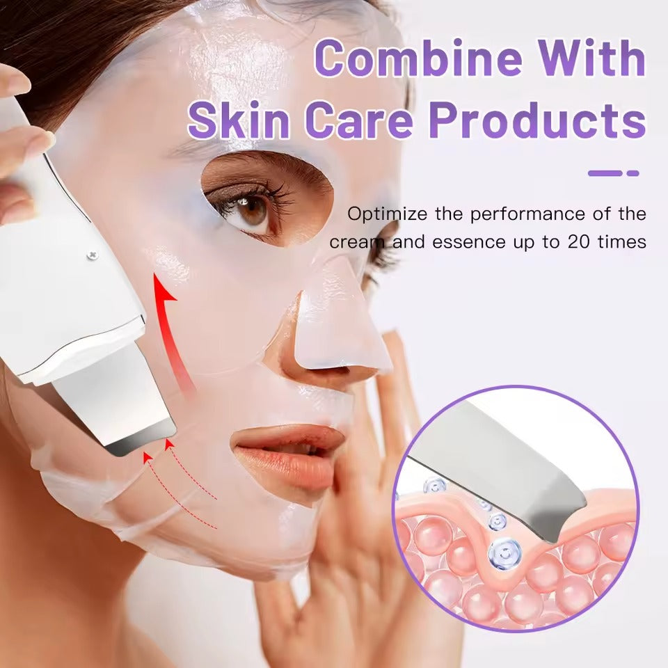 Ultrasonic Skin Scrubber – Deep Facial Cleansing & Lifting Tool